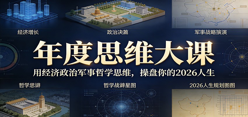 年度思维大课,用经济政治军事哲学思维,操盘你的2026人生-网赚副业网