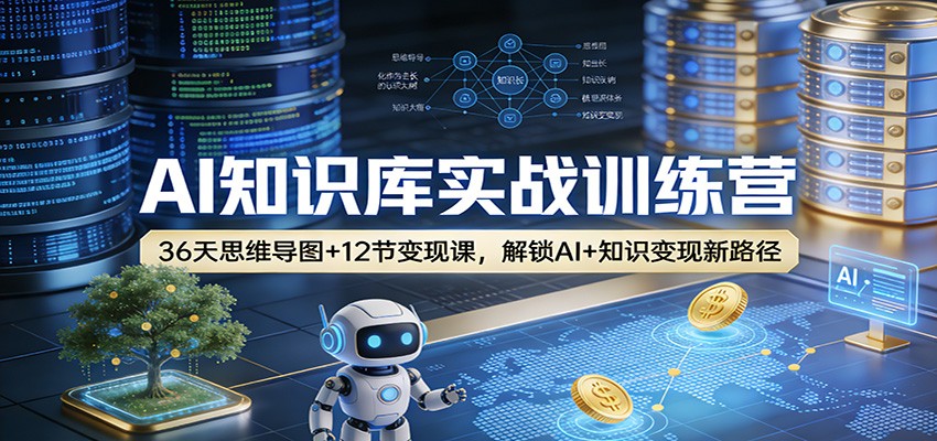 AI知识库实战训练营:36天思维导图+12节变现课,解锁AI+知识变现新路径-网赚副业网