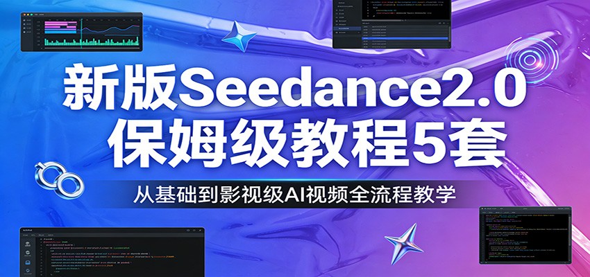 新版Seedance2.0保姆级教程5套:从基础到影视级AI视频全流程教学-网赚副业网
