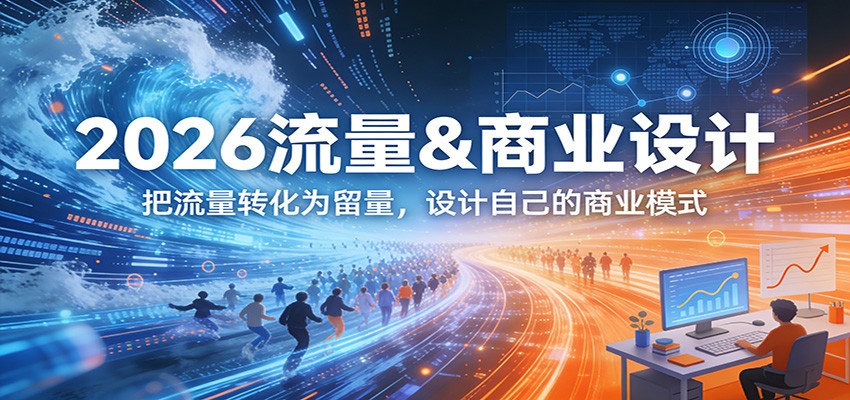 2026流量&商业设计,把流量转化为留量,设计自己的商业模式-网赚副业网