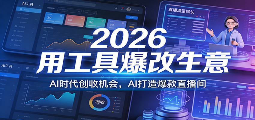 2026用工具爆改生意,AI时代创收机会,AI打造爆款直播间-网赚副业网