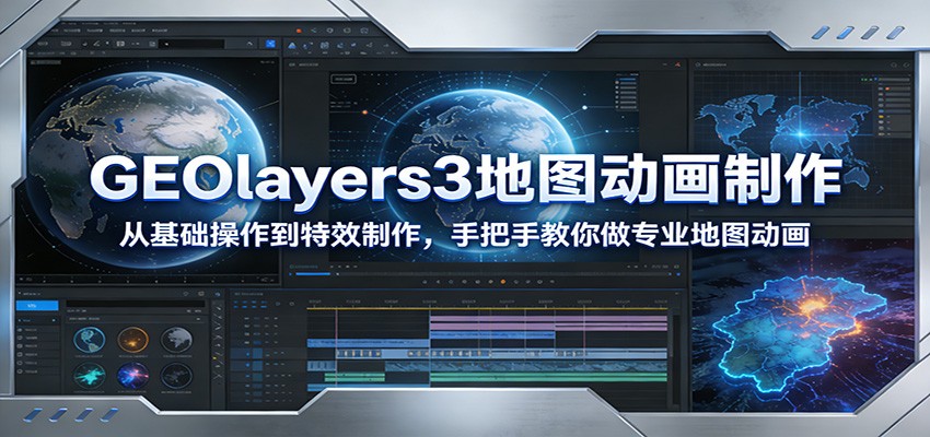 GEOlayers3地图动画制作:从基础操作到特效制作,手把手教你做专业地图动画-网赚副业网
