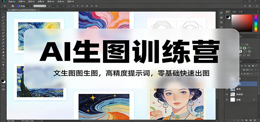 AI生图训练营:文生图图生图,高精度提示词,零基础快速出图-网赚副业网