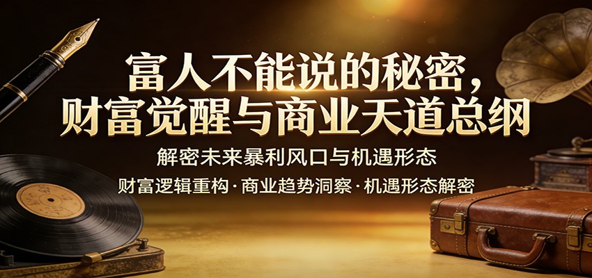 富人不能说的秘密,财富觉醒与商业天道总纲,解密未来暴利风口与机遇形态-网赚副业网