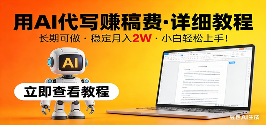 用AI代写赚稿费,详细教程,长期可做,稳定月入2W,小白轻松上手!-网赚副业网
