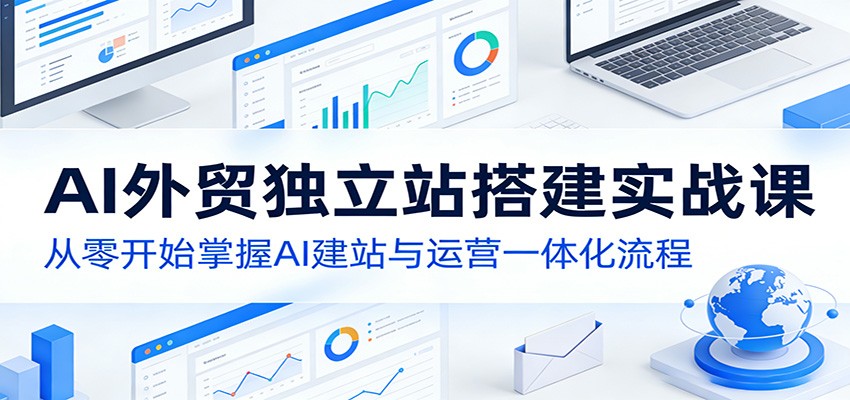 AI外贸独立站搭建实战课:从零开始掌握AI建站与运营一体化流程-网赚副业网