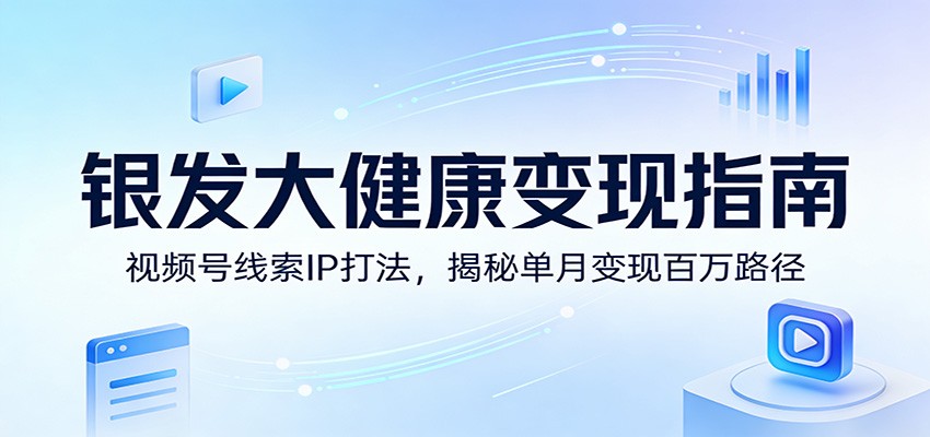 银发大健康变现指南:视频号线索IP打法,揭秘单月变现百万路径-网赚副业网