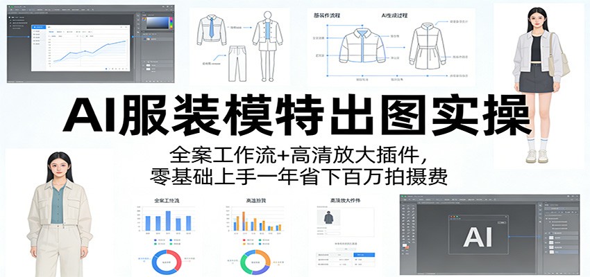 AI服装模特出图实操:全案工作流+ 高清放大插件,零基础上手一年省下百万拍摄费-网赚副业网