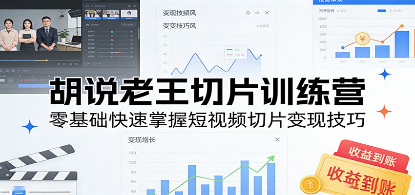 胡说老王切片训练营,零基础快速掌握短视频切片变现技巧插图 胡说老王切片训练营,零基础快速掌握短视频切片变现技巧插图
