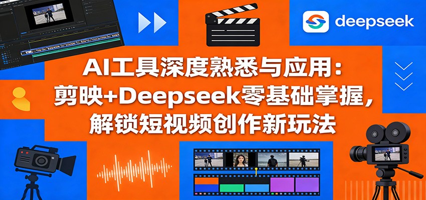 AI工具深度熟悉与应用:剪映+Deepseek零基础掌握,解锁短视频创作新玩法-网赚副业网