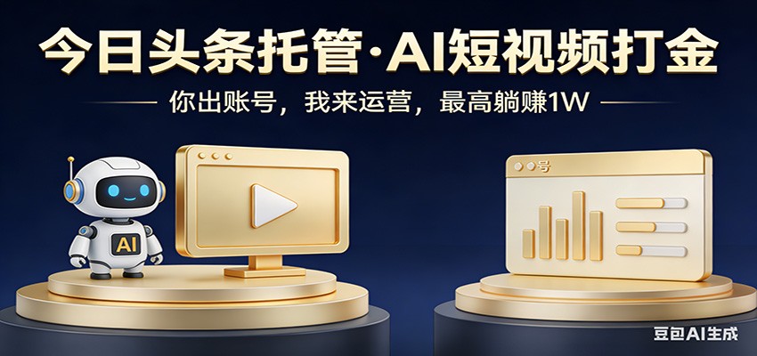 头条号AI托管，我提供作品，你提供账号，每天5分钟发布，小白躺赚3000+-网赚副业网
