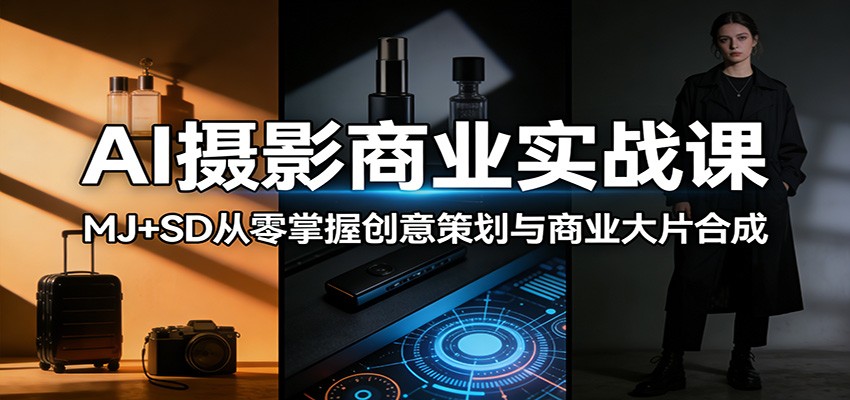 AI摄影商业实战课:MJ+SD从零掌握创意策划与商业大片合成-网赚副业网