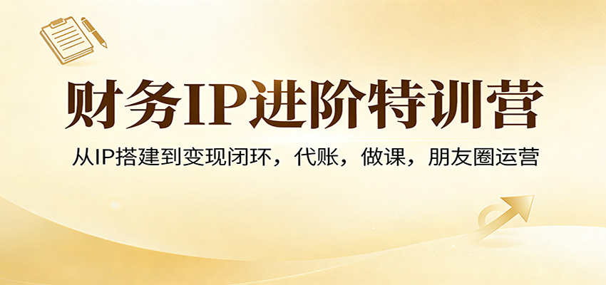 财务IP进阶特训营:从IP搭建到变现闭环,代账,做课,朋友圈运营-网赚副业网