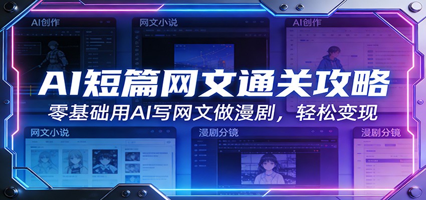 AI短篇网文通关攻略:零基础用AI写网文做漫剧,轻松变现-网赚副业网