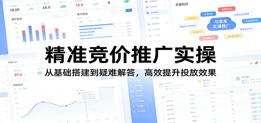 精准竞价推广实操:从基础搭建到疑难解答,高效提升投放效果-网赚副业网