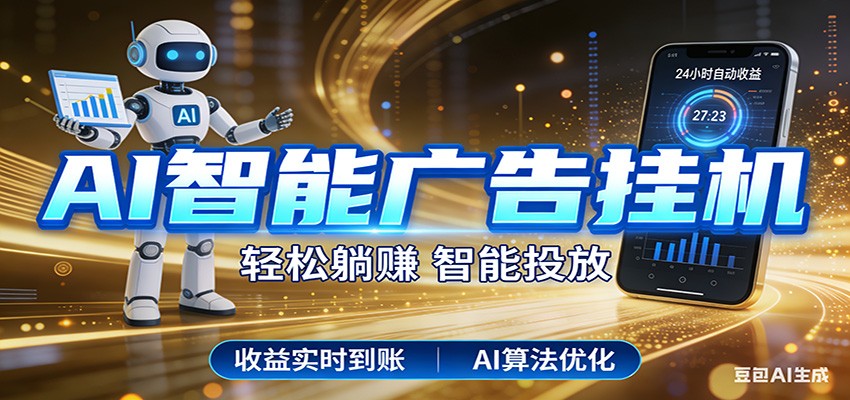 智能广告挂机新时代，利用碎片化时间实现稳定被动收益，AI帮你持续盈利-网赚副业网