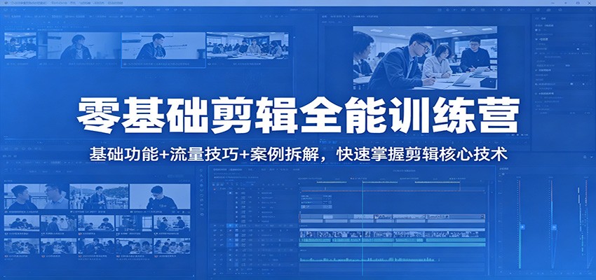 零基础剪辑全能训练营:基础功能+流量技巧+案例拆解,快速掌握剪辑核心技术-网赚副业网