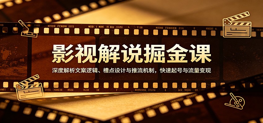 影视解说掘金课:深度解析文案逻辑、槽点设计与推流机制,快速起号与流量变现-网赚副业网