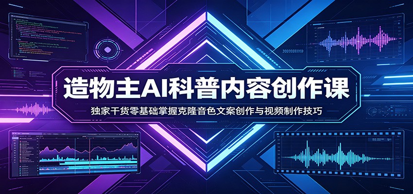 AI科普内容创作课:独家干货零基础掌握克隆音色文案创作与视频制作技巧-网赚副业网