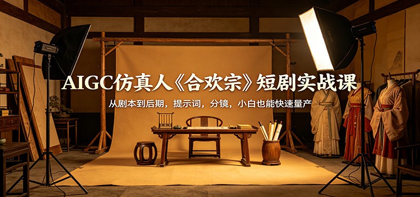 AIGC仿真人《合欢宗》短剧实战课:从剧本到后期,提示词,分镜,小白也能快速量产-网赚副业网