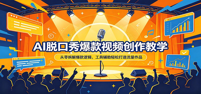 AI脱口秀爆款视频创作教学:从零拆解爆款逻辑,工具辅助轻松打造流量作品-网赚副业网