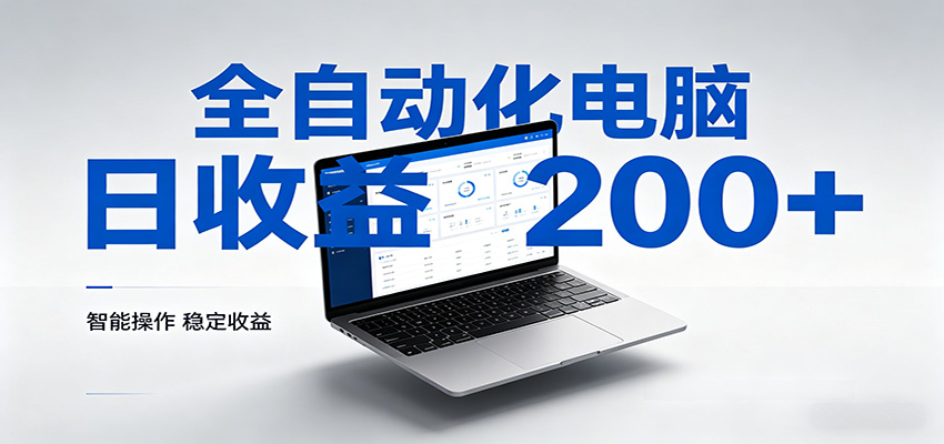 一台电脑全自动化,日收益达200+,个人与团队均可轻松落地-网赚副业网