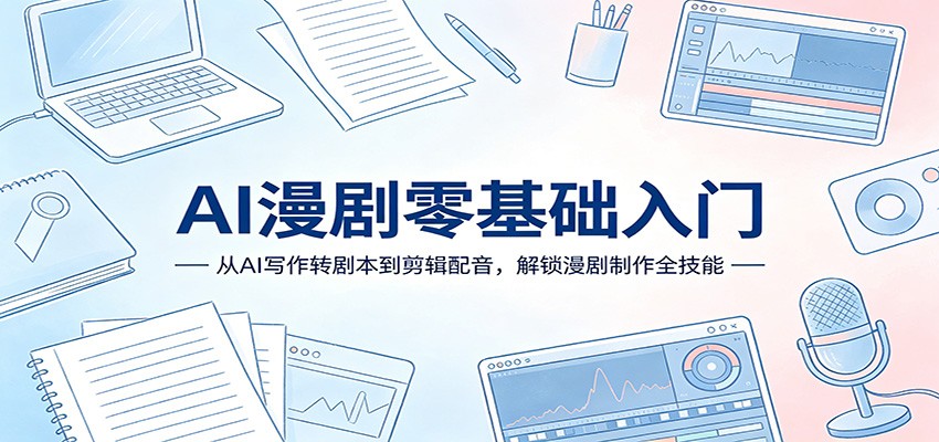 AI漫剧零基础入门:从AI写作转剧本到剪辑配音,解锁漫剧制作全技能-网赚副业网