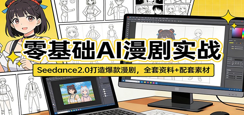 零基础AI漫剧实战:Seedance2.0打造爆款漫剧,全套资料+配套素材-网赚副业网