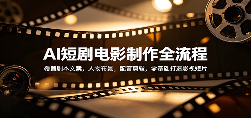 AI短剧电影制作全流程:覆盖剧本文案,人物布景,配音剪辑,零基础打造影视短片-网赚副业网