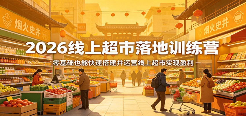 2026线上超市落地训练营,零基础也能快速搭建并运营线上超市实现盈利-网赚副业网