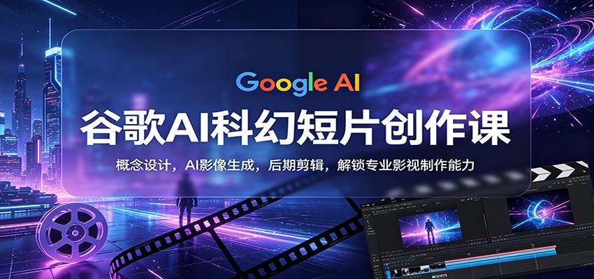 谷歌AI科幻短片创作课:概念设计,AI影像生成,后期剪辑,解锁专业影视制作能力-网赚副业网