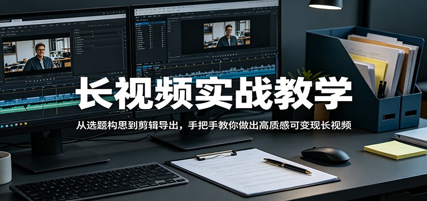 长视频实战教学,从选题构思到剪辑导出,手把手教你做出高质感可变现长视频-网赚副业网