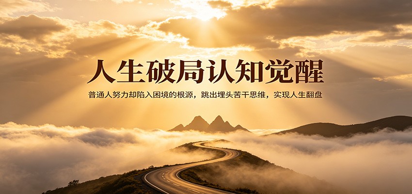 人生破局认知觉醒,普通人努力却陷入困境的根源,跳出埋头苦干思维,实现人生翻盘-网赚副业网