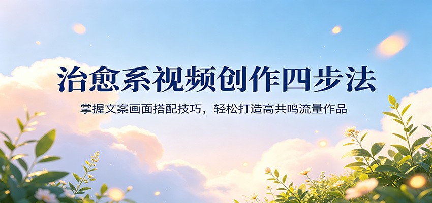 治愈系视频创作四步法:掌握文案画面搭配技巧,轻松打造高共鸣流量作品-网赚副业网