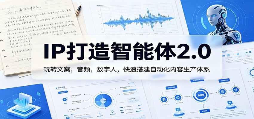 IP打造智能体2.0:玩转文案,音频,数字人,快速搭建自动化内容生产体系-网赚副业网