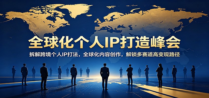 全球化个人IP打造峰会:拆解跨境个人IP打法,全球化内容创作,解锁多赛道高变现路径-网赚副业网