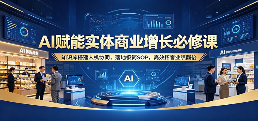 AI赋能实体商业增长必修课:知识库搭建人机协同,落地极简SOP,高效拓客业绩翻倍-网赚副业网