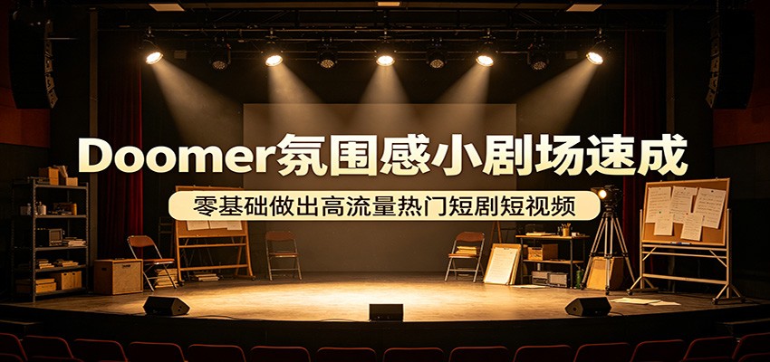 Doomer氛围感小剧场速成，零基础做出高流量热门短剧短视频-网赚副业网
