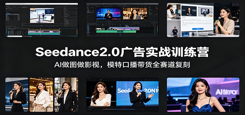 Seedance2.0广告实战训练营:AI做图做影视,模特口播带货全赛道复刻-网赚副业网