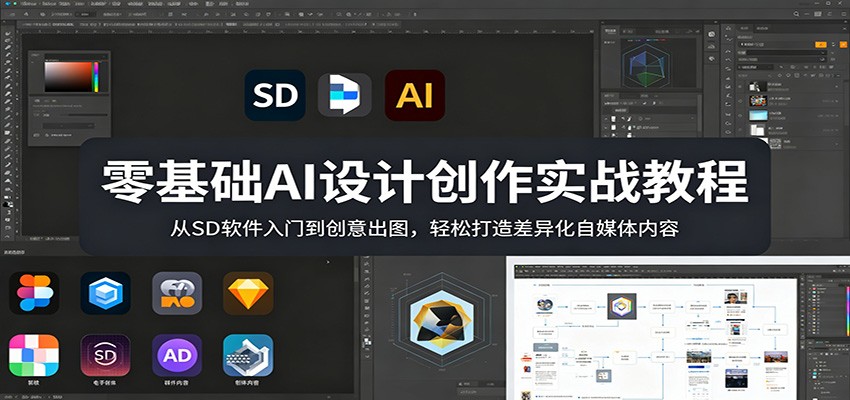 零基础AI设计创作实战教程:从SD软件入门到创意出图,轻松打造差异化自媒体内容-网赚副业网