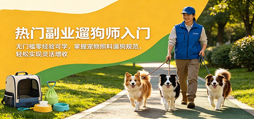 热门副业遛狗师入门,无门槛零经验可学,掌握宠物照料遛狗规范,轻松实现灵活增收-网赚副业网