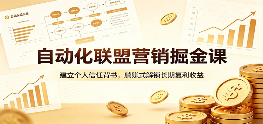自动化联盟营销掘金课：建立个人信任背书，躺赚式解锁长期复利收益-网赚副业网