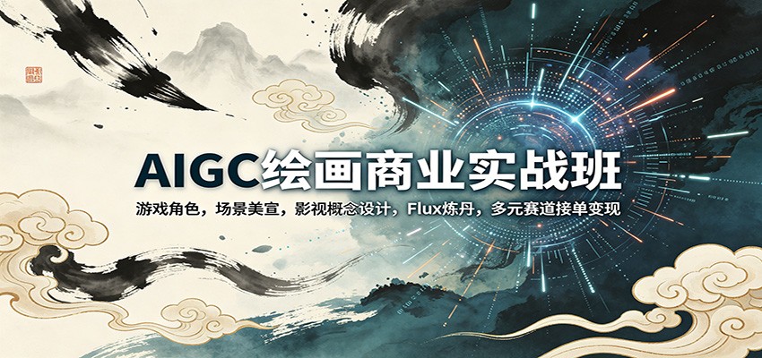 AIGC绘画商业实战班:游戏角色,场景美宣,影视概念设计,Flux炼丹,多元赛道接单变现-网赚副业网