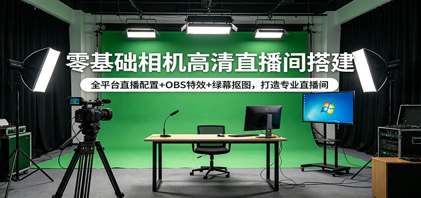零基础相机高清直播间搭建:全平台直播配置+OBS特效+绿幕抠图,打造专业直播间-网赚副业网