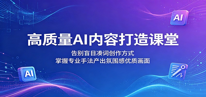 高质量AI内容打造课堂:告别盲目凑词创作方式,掌握专业手法产出氛围感优质画面-网赚副业网