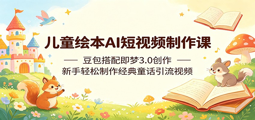 儿童绘本AI短视频制作课:豆包搭配即梦3.0创作,新手轻松制作经典童话引流视频-网赚副业网