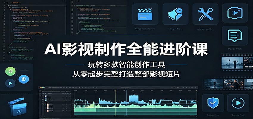 AI影视制作全能进阶课:玩转多款智能创作工具,从零起步完整打造整部影视短片-网赚副业网