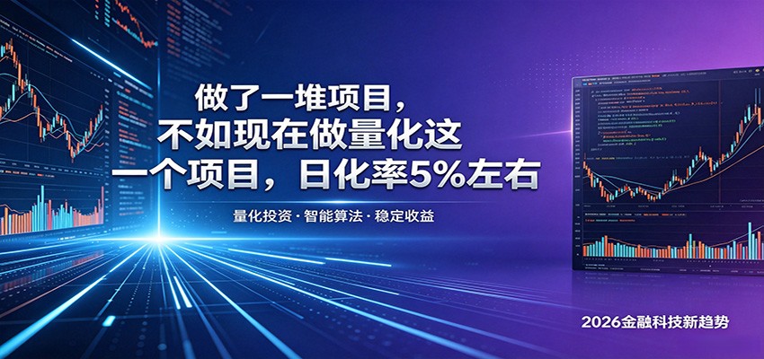 做了一堆项目,不如现在做量化这一个项目,模式简单,收益可控-网赚副业网