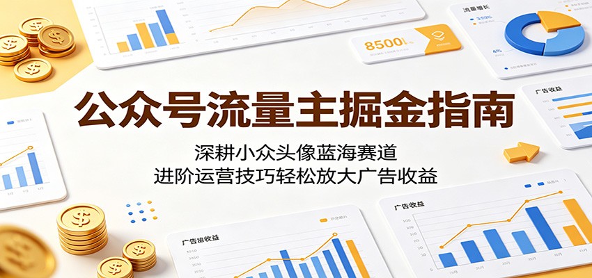 公众号流量主掘金指南:深耕小众头像蓝海赛道,进阶运营技巧轻松放大广告收益-网赚副业网