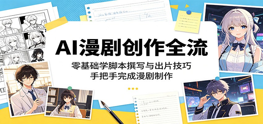 AI漫剧创作全流:零基础学脚本撰写与出片技巧,手把手完成漫剧制作-网赚副业网